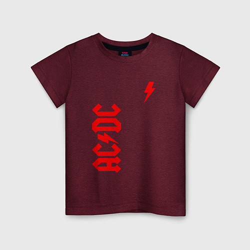 Детская футболка ACDC red / Меланж-бордовый – фото 1