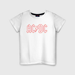 Футболка хлопковая детская ACDC - Logo, цвет: белый