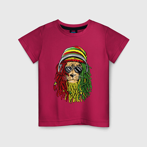 Детская футболка Rasta lioN / Маджента – фото 1