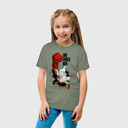 Футболка хлопковая детская Saitama One Punch, цвет: авокадо — фото 2