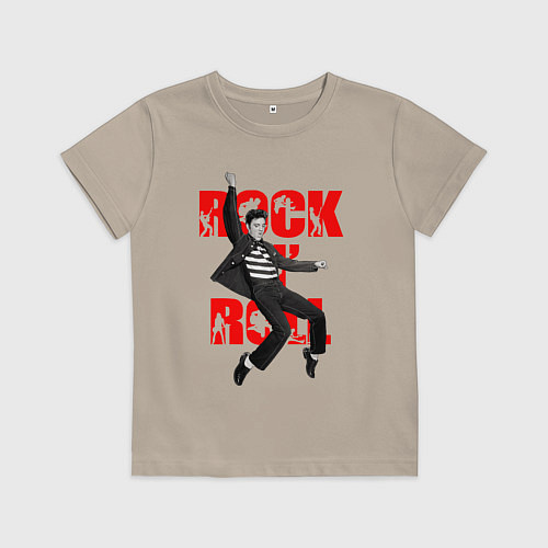 Детская футболка Rokc n roll king / Миндальный – фото 1