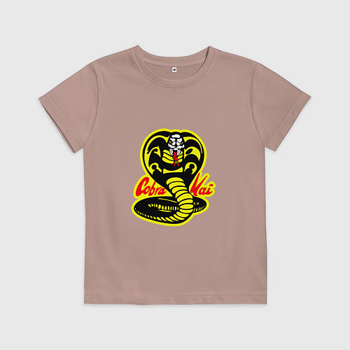 Детская футболка Кобра кай лого / Пыльно-розовый – фото 1