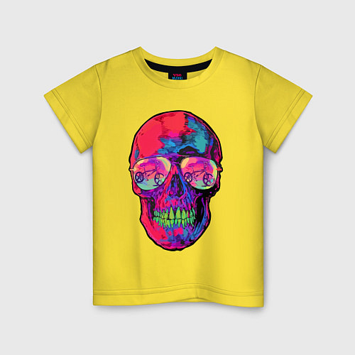 Детская футболка Skull & bicycle / Желтый – фото 1