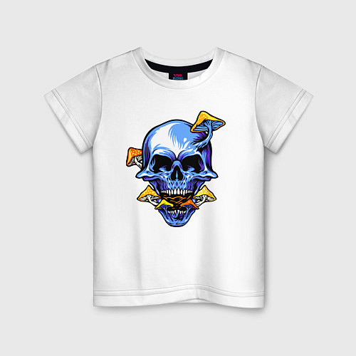 Детская футболка Skull & Mushrooms / Белый – фото 1