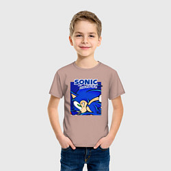 Футболка хлопковая детская Sonic Adventure Sonic, цвет: пыльно-розовый — фото 2