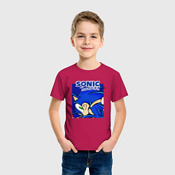 Футболка хлопковая детская Sonic Adventure Sonic, цвет: маджента — фото 2