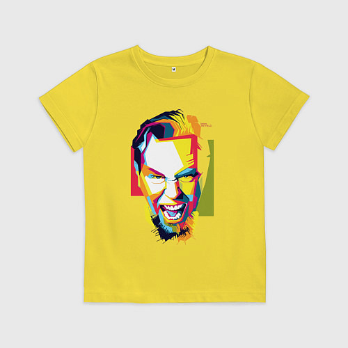 Детская футболка Джеймс Хетфилд поп арт / Желтый – фото 1