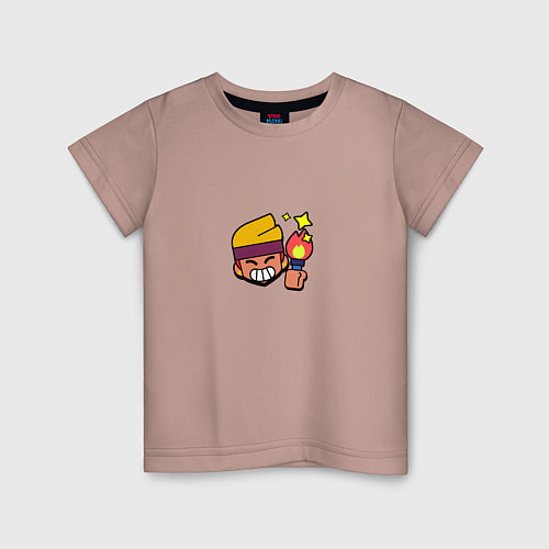 Детская футболка Особый значок на Амбер Пины Бравл Старс Brawl Star / Пыльно-розовый – фото 1