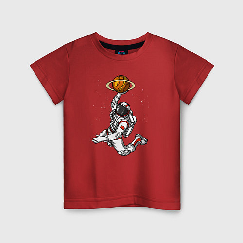 Детская футболка Космический баскетболист / Красный – фото 1