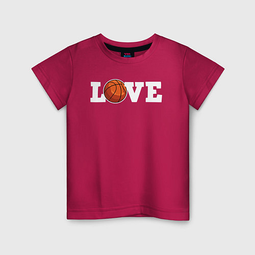 Детская футболка Баскетбол LOVE / Маджента – фото 1