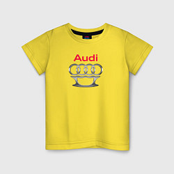 Футболка хлопковая детская Audi костет, цвет: желтый