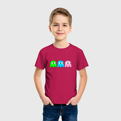 Футболка хлопковая детская Pac man - play Для двоих, цвет: маджента — фото 2