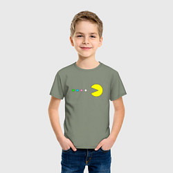 Футболка хлопковая детская Pac - man Для пары, цвет: авокадо — фото 2