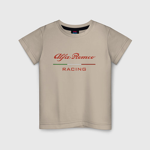 Детская футболка Alfa Romeo racing - logo / Миндальный – фото 1
