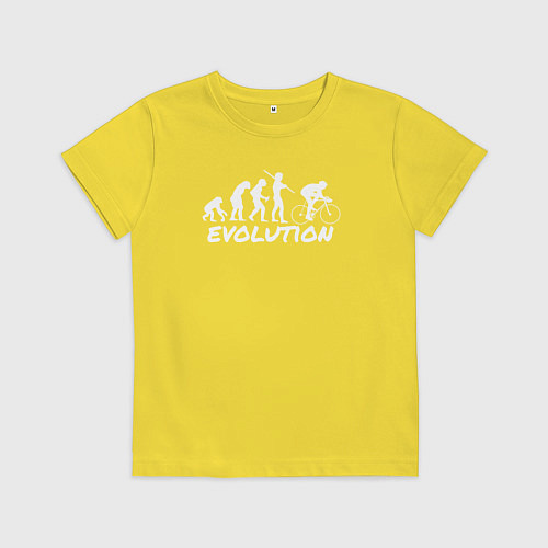 Детская футболка Эволюция велосипедиста / Желтый – фото 1