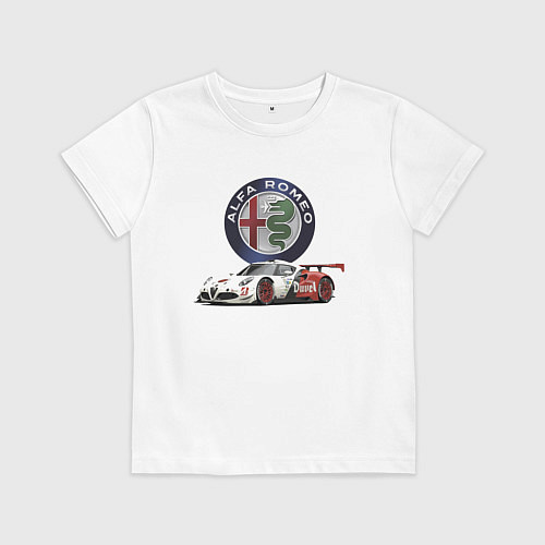 Детская футболка Alfa Romeo - motorsport / Белый – фото 1