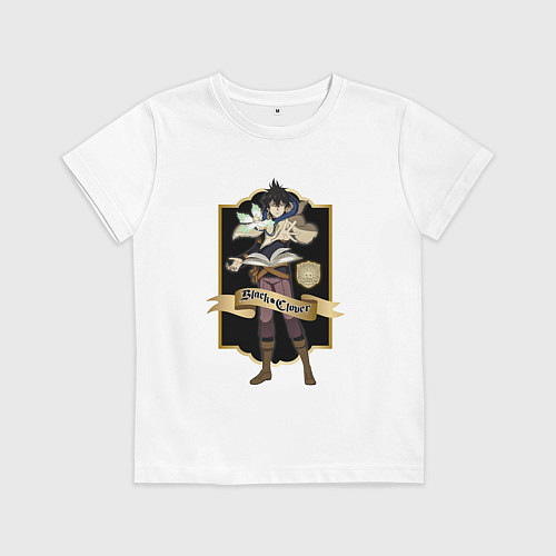 Детская футболка Черный Клевер Юно из Золотого Рассвета / Белый – фото 1