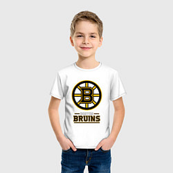 Футболка хлопковая детская Boston Bruins , Бостон Брюинз, цвет: белый — фото 2