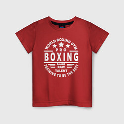 Футболка хлопковая детская PRO BOXING, цвет: красный