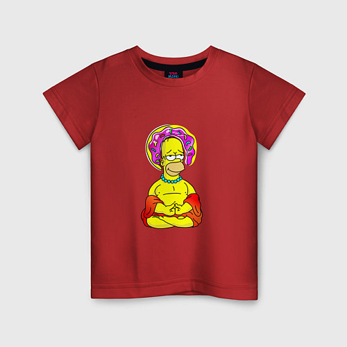 Детская футболка Гомер - бог пончиков / Красный – фото 1