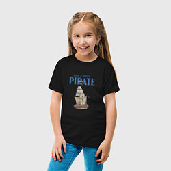 Футболка хлопковая детская Once a pirate always a pirate, цвет: черный — фото 2