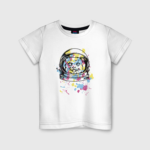 Детская футболка Кот в космосе! Space CAT / Белый – фото 1