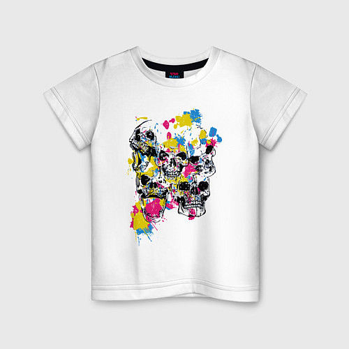 Детская футболка Color & Skulls / Белый – фото 1