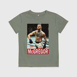 Футболка хлопковая детская Конор МакГрегор McGregor, цвет: авокадо