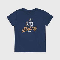 Футболка хлопковая детская Strong man, цвет: тёмно-синий