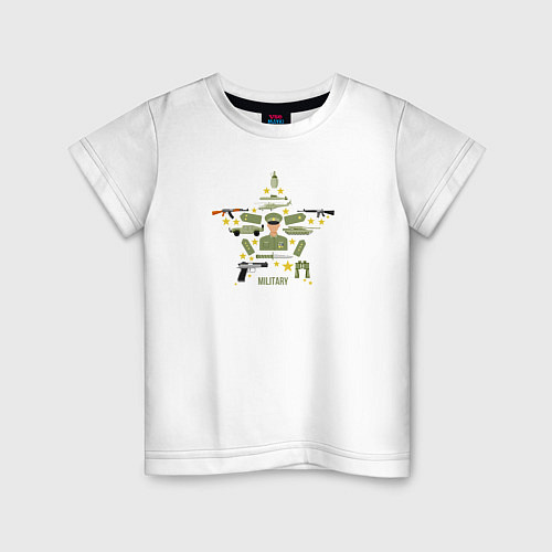 Детская футболка Милитари набор / Белый – фото 1