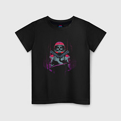 Футболка хлопковая детская Бессмертный космонавт, цвет: черный