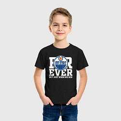 Футболка хлопковая детская FOREVER NOT JUST WHEN WE WIN, Эдмонтон Ойлерз, Edm, цвет: черный — фото 2