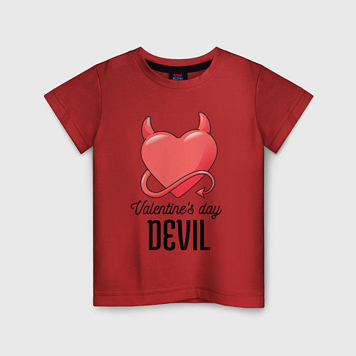 Детская футболка Valentines Day Devil / Красный – фото 1