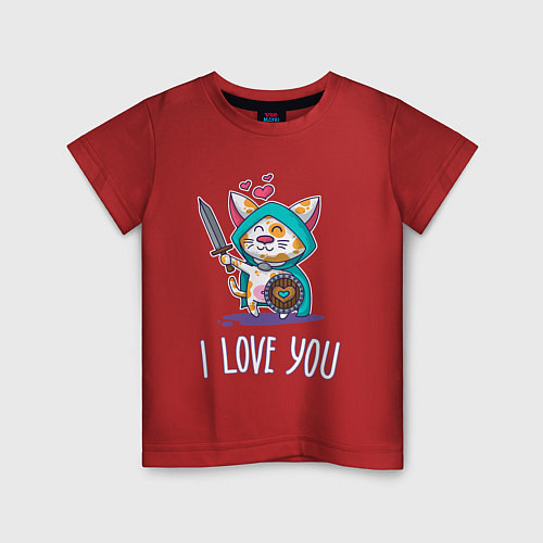 Детская футболка I Love You sooo! / Красный – фото 1