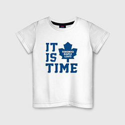 Футболка хлопковая детская It is Toronto Maple Leafs Time, Торонто Мейпл Лифс, цвет: белый