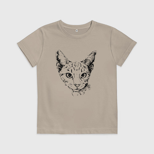 Детская футболка Clever cat / Миндальный – фото 1