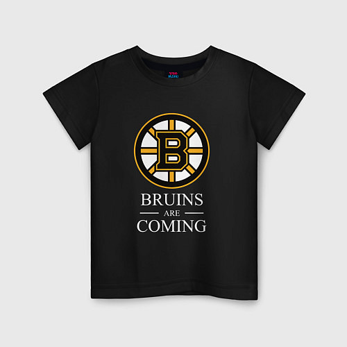 Детская футболка Boston are coming, Бостон Брюинз, Boston Bruins / Черный – фото 1