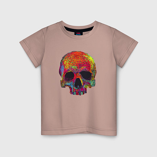 Детская футболка Cool color skull / Пыльно-розовый – фото 1