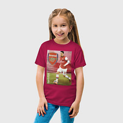 Футболка хлопковая детская Arsenal, Mesut Ozil, цвет: маджента — фото 2