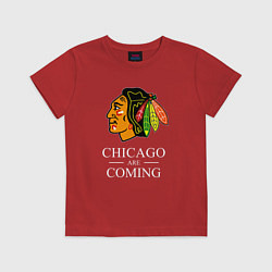 Детская футболка Chicago are coming, Чикаго Блэкхокс, Chicago Black