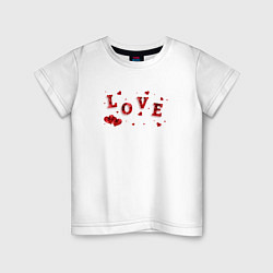 Детская футболка Рубиновая Надпись Любовь Love