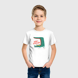 Футболка хлопковая детская Мимо Крокодил, цвет: белый — фото 2