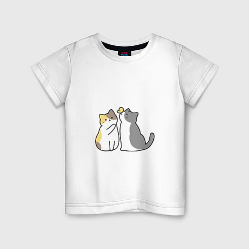 Детская футболка МИЛЫЕ КОТИКИ И БАБОЧКА / Белый – фото 1