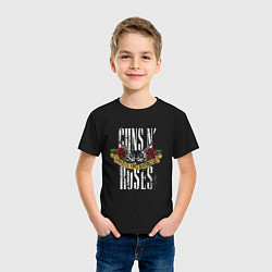 Футболка хлопковая детская Guns N Roses Рок группа, цвет: черный — фото 2