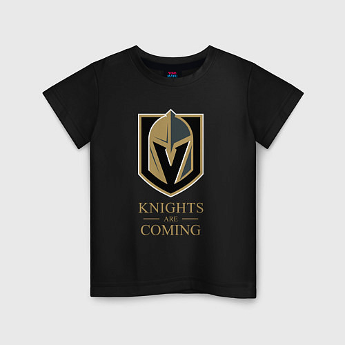 Детская футболка Knights are coming , Вегас Голден Найтс , Vegas Go / Черный – фото 1