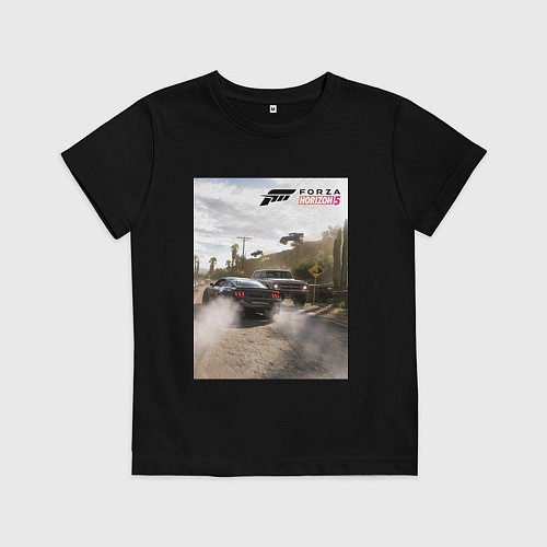 Детская футболка FORZA HORIZON 5 MUSTANG RTR / Черный – фото 1