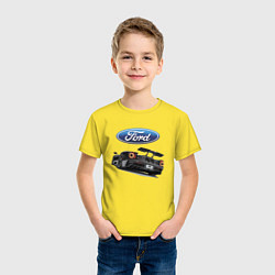 Футболка хлопковая детская Ford Performance Motorsport, цвет: желтый — фото 2
