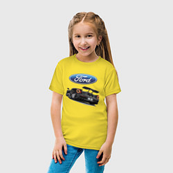 Футболка хлопковая детская Ford Performance Motorsport, цвет: желтый — фото 2
