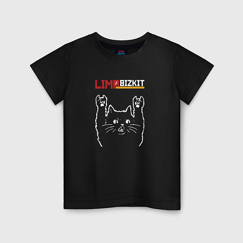 Детская футболка Limp Bizkit рок кот / Черный – фото 1