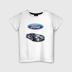 Футболка хлопковая детская Ford Racing team, цвет: белый